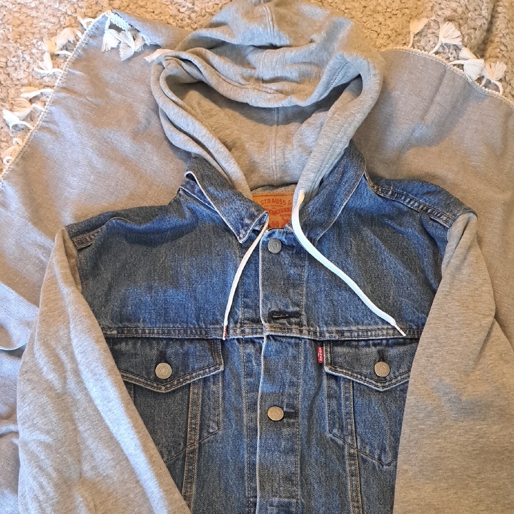 Levis Denim & Sweatshirt Hoodie Jacket